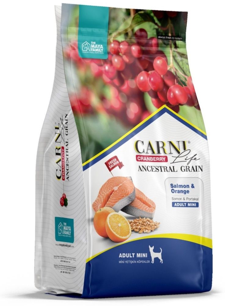 Корм CARNI Life Adult Mini С Лососем, Апельсином И Клюквой Для Взрослых Мелких Пород 2.5 Кг